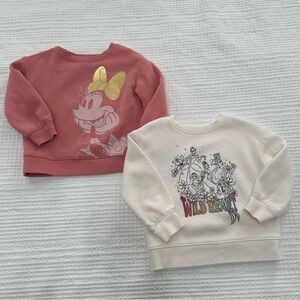 Two Disney crew neck sweatshirts